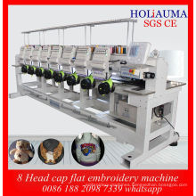 8 Head Cap Flat Embroidery Machine / Multi Head Multi Function Computerized Embroidery Machine